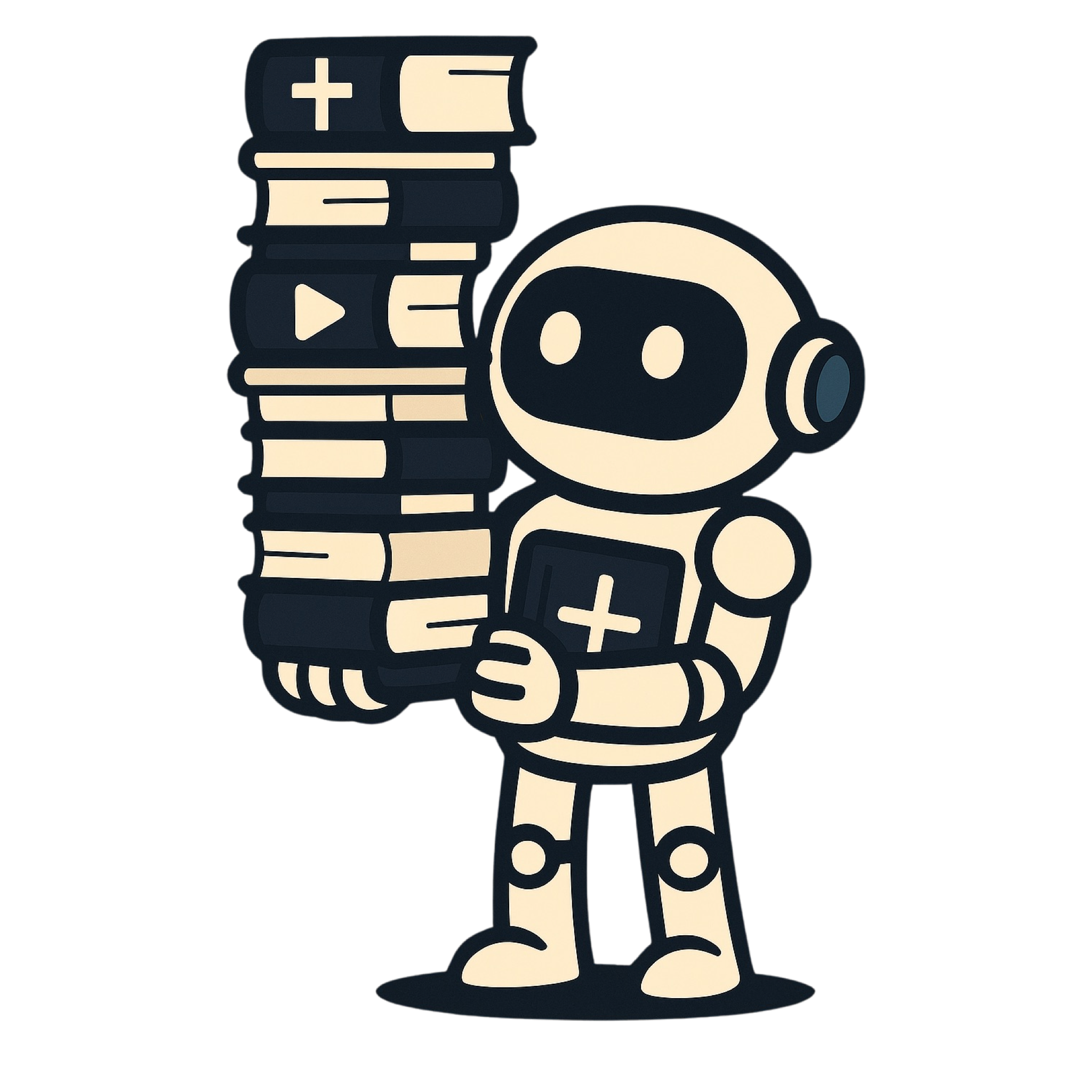 SermonDone AI Robot with Book Stack